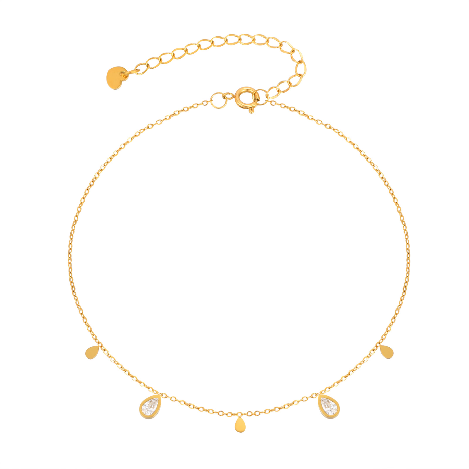 Jc Jewelry & Watches Photos - Dainty Water Drop Zircon Anklet for