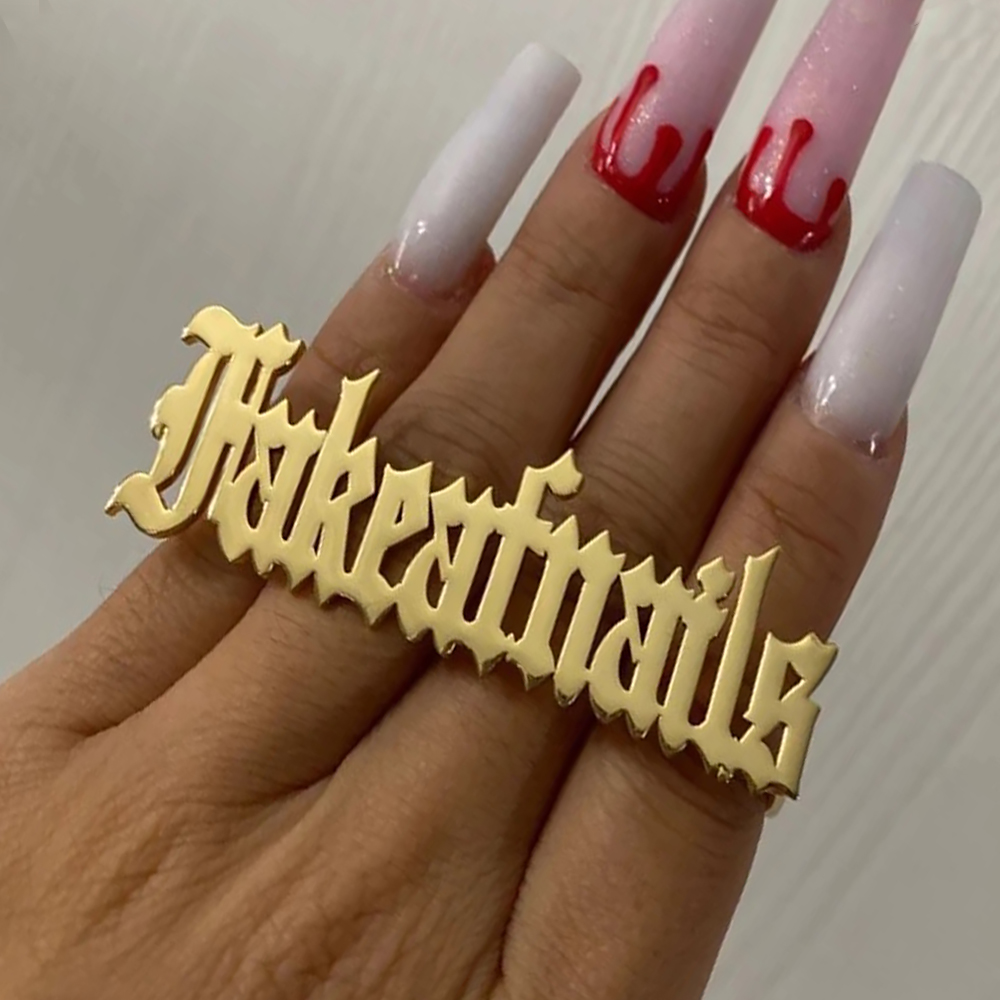 Statement Cocktail Ring - Custom Name Ring for Men Women