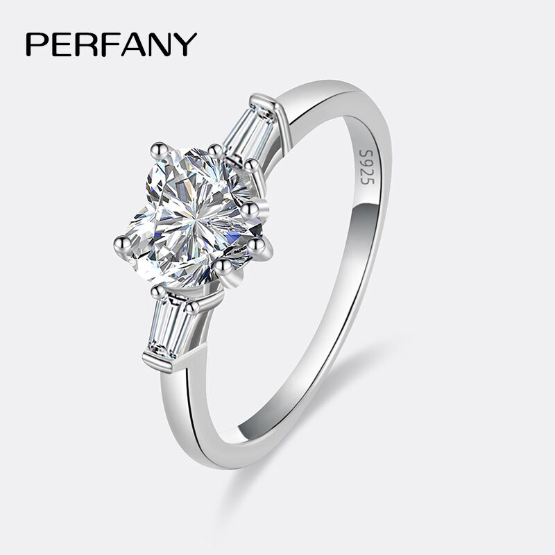 Statement Cocktail Ring - PERFANY 1CT Heart Cut Moissanite Engagement