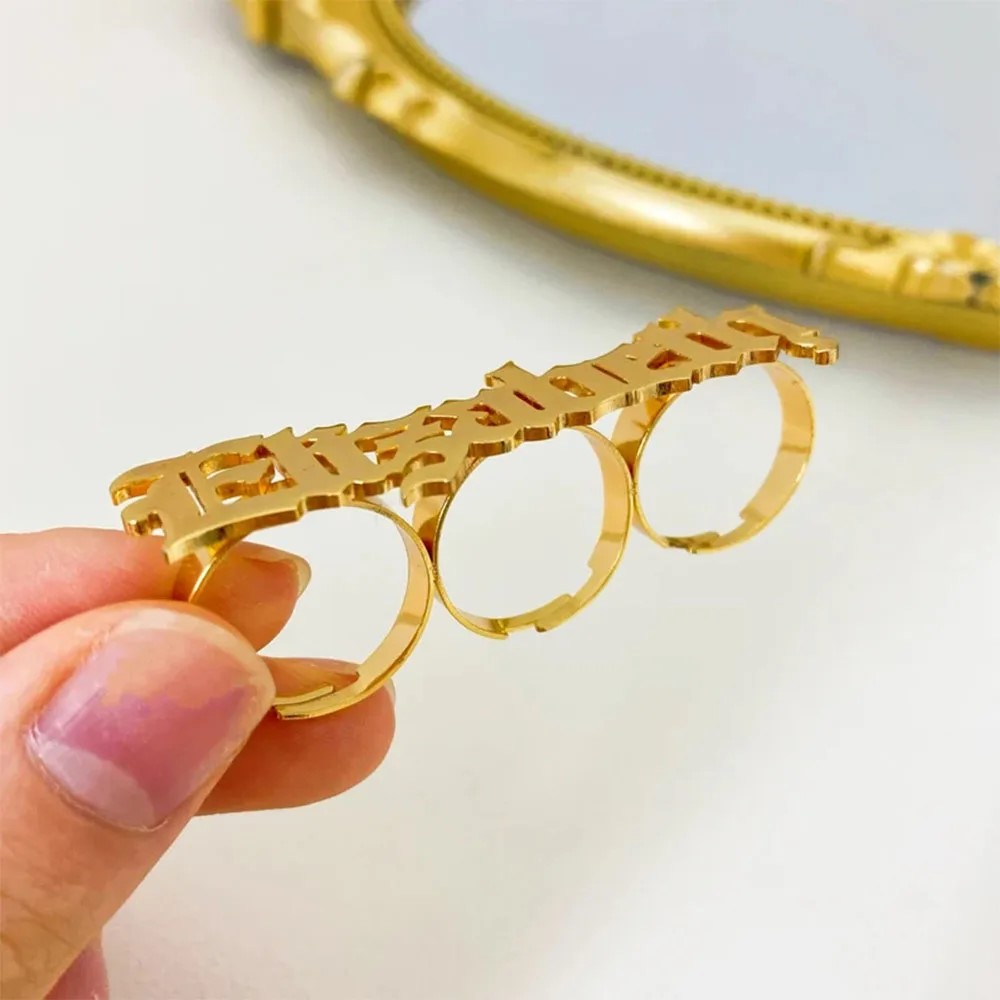 Custom Name Ring Women Knuckle - Statement Cocktail Ring review and price