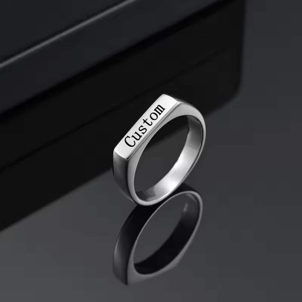 Customized Engrave Name Photo  - Statement Cocktail Ring review and price