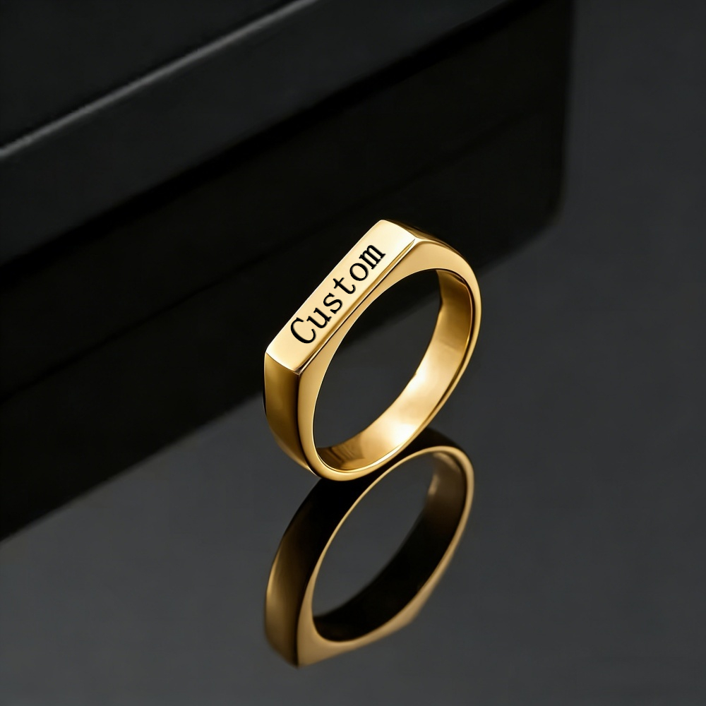 Customized Engrave Name Photo  - Statement Cocktail Ring review and price