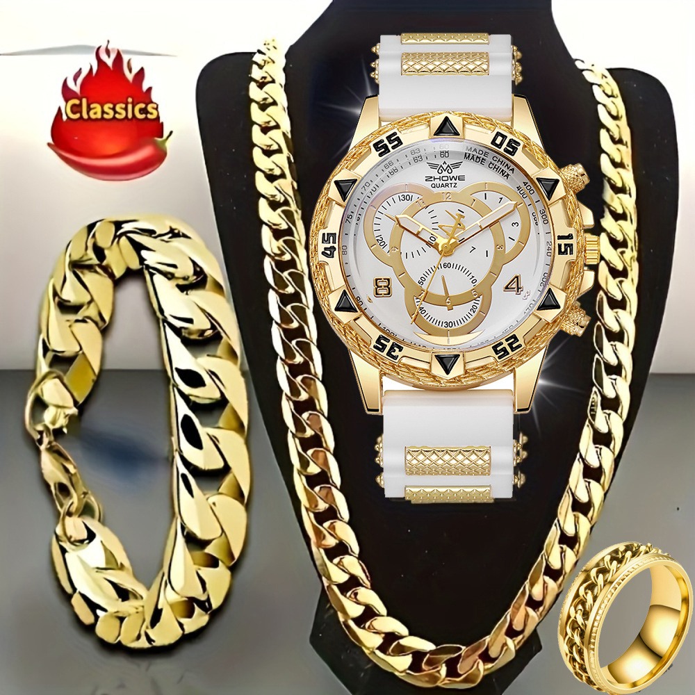 4‑Piece Luxury Men’s Watch and - Jewelry Type Watches review and price