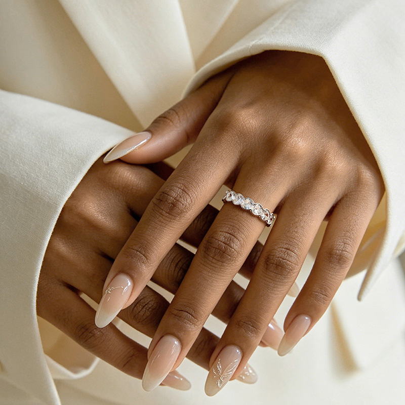 Women 3‑4mm Heart Cut D‑Color  - Statement Cocktail Ring review and price