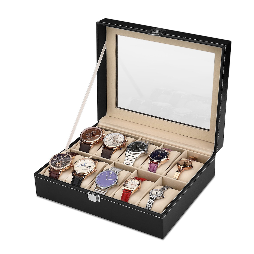 10-bit PU Leather Gray flannel - Best Jewelry Watches For Men review and price
