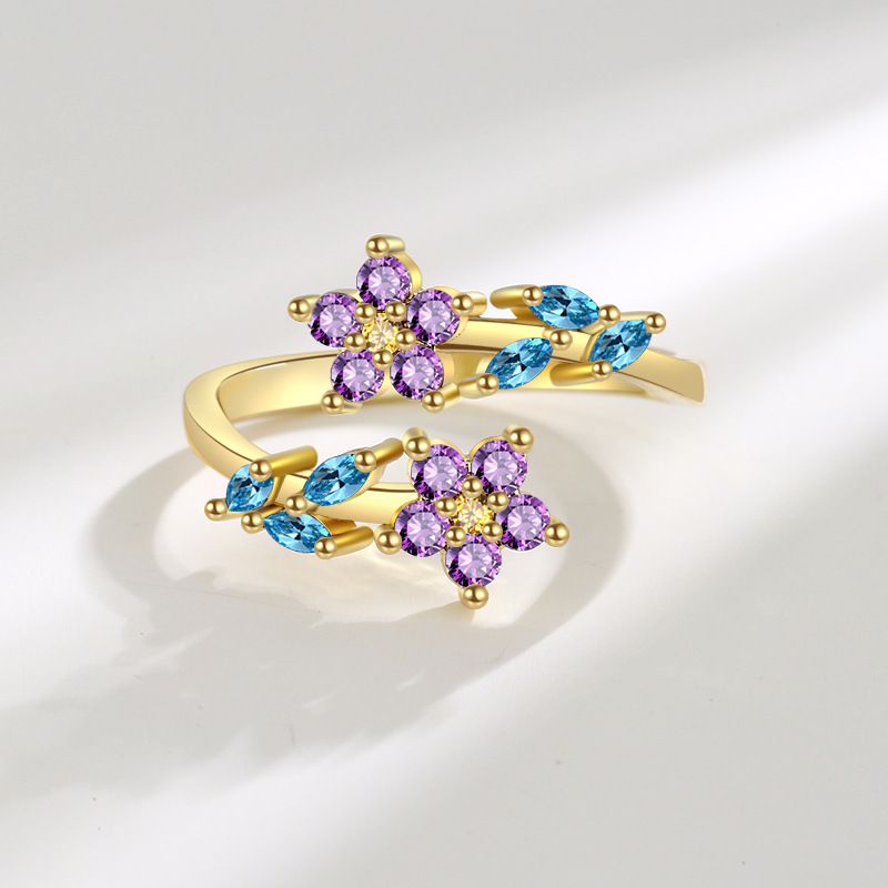 925 Sterling Silver Flower Lea - Statement Cocktail Ring review and price