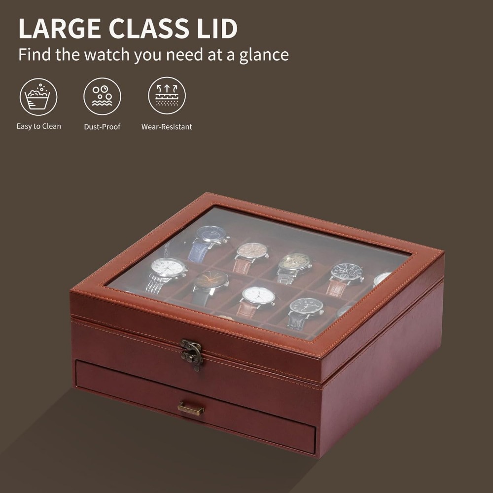 2-Layer Watch Box with Lock, H - Jewelry Box That Holds Watches review and price