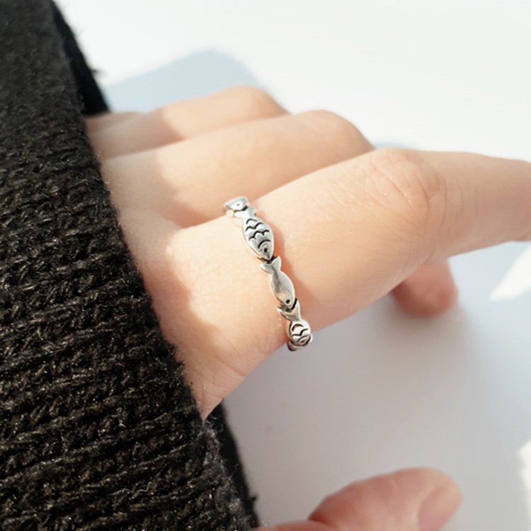925 Sterling Silver Fish Adjus - Statement Cocktail Ring review and price