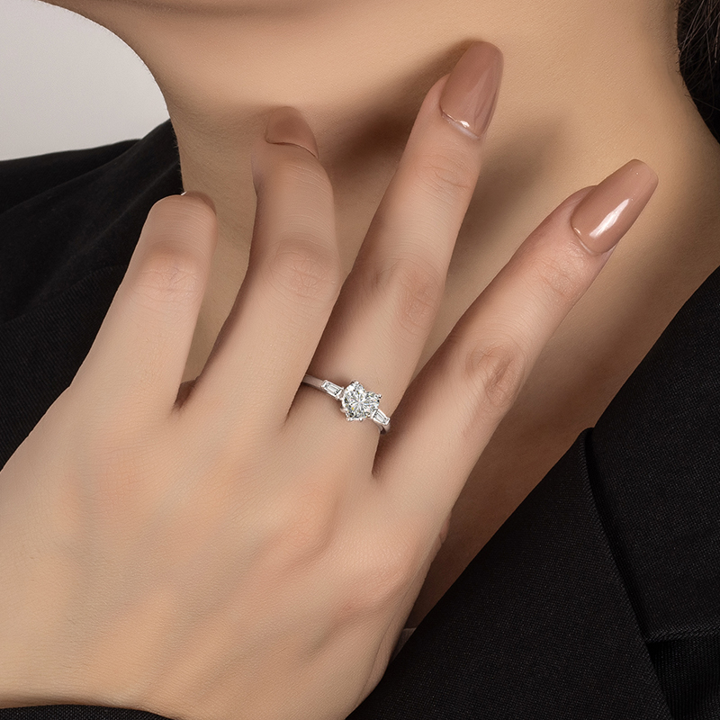 PERFANY 1CT Heart Cut Moissani - Statement Cocktail Ring review and price