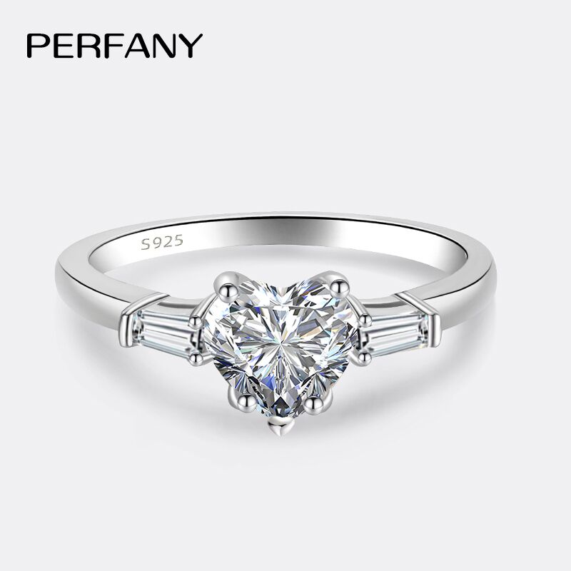 PERFANY 1CT Heart Cut Moissani - Statement Cocktail Ring review and price