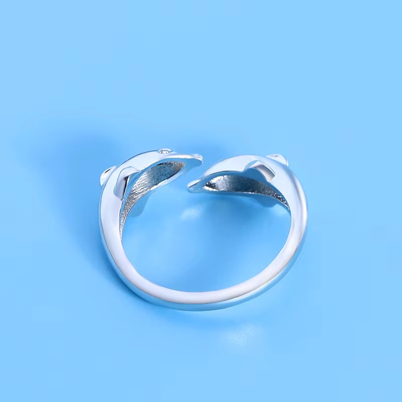 925 Sterling Silver Dolphin Ri - Statement Cocktail Ring review and price